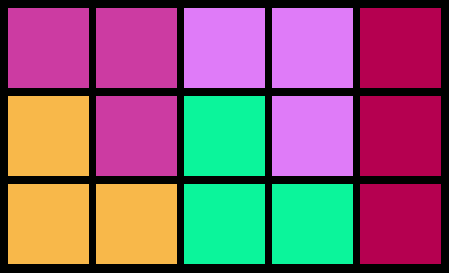 animierte 3x5-Matrix